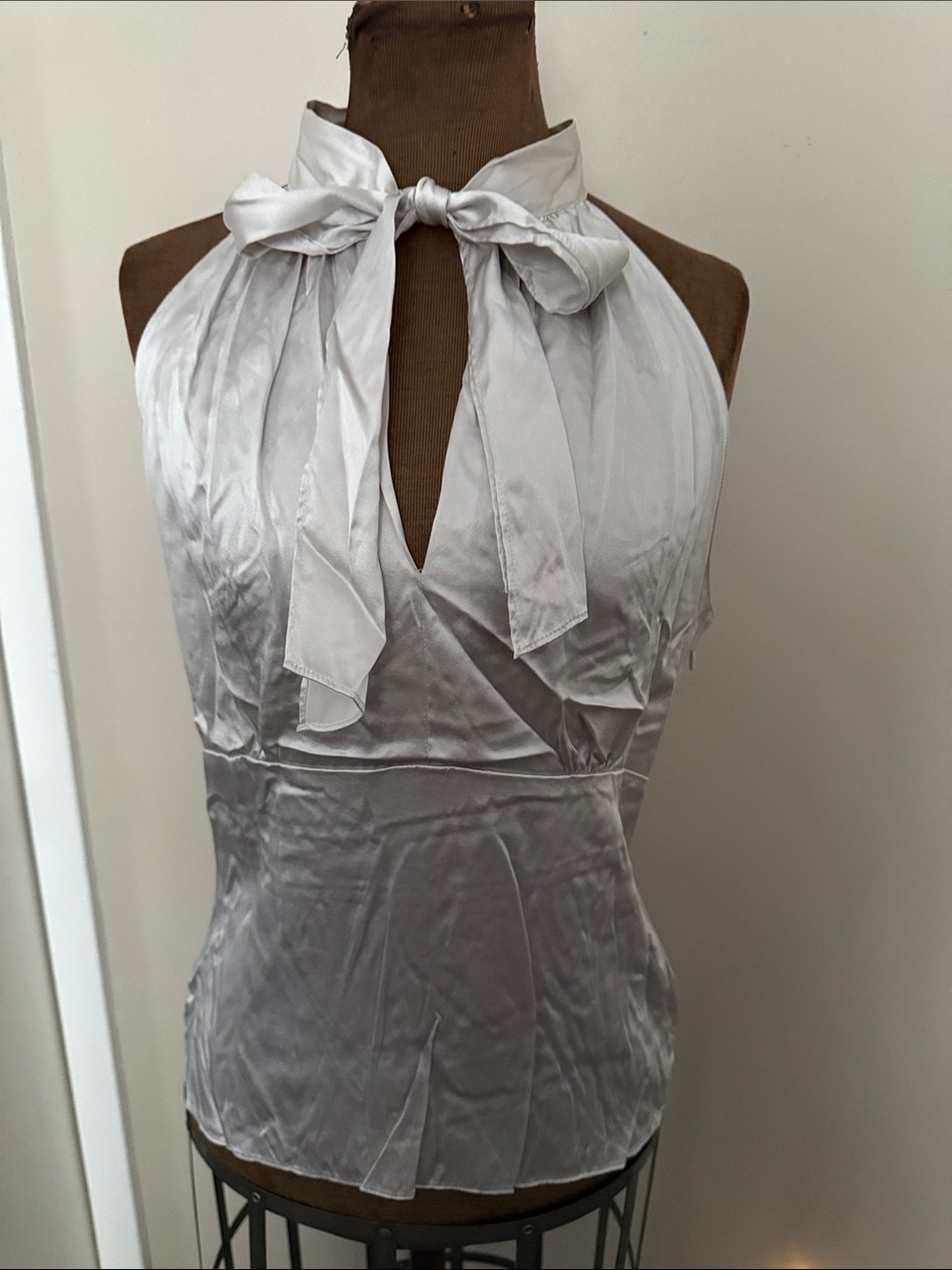 ANTONIO MELANI Sliver Satin Halter Top